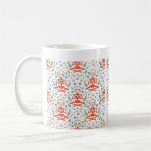 Skeleton Yoga Namaste Funny Halloween Art Coffee Mug