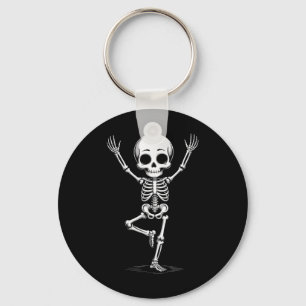 Skeleton Yoga Poses Grid Design _1 Keychain