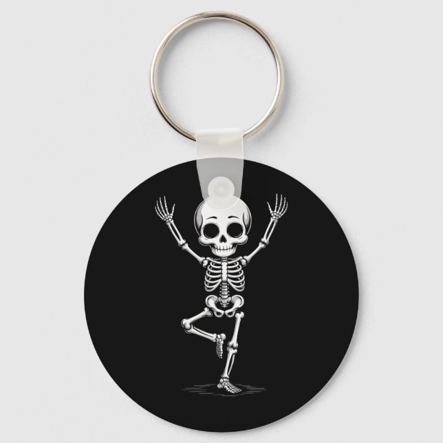 Skeleton Yoga Poses Grid Design _1  Keychain (Front)