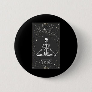 Skeleton Yoga Tarot Card Halloween  2 Inch Round Button