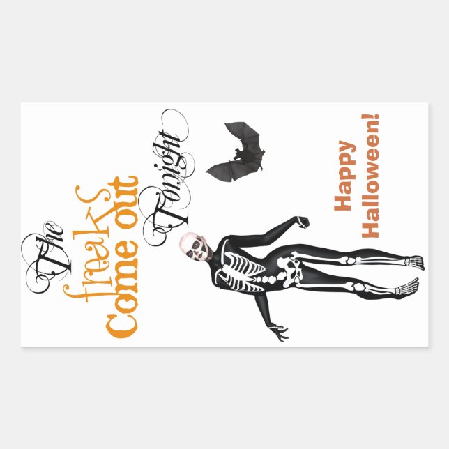 Skeleton Zombie Freak Halloween Sticker (Front)