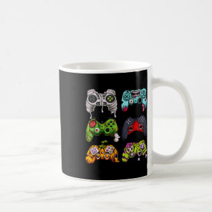 Skeleton Zombie Gaming Controllers Halloween Gamer Coffee Mug
