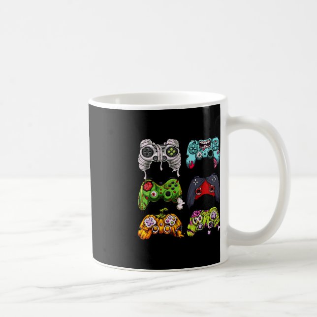 Skeleton Zombie Gaming Controllers Halloween Gamer Coffee Mug (Right)