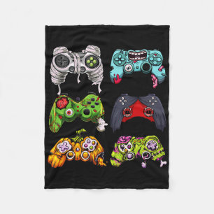 Skeleton Zombie Gaming Controllers Halloween Gamer Fleece Blanket
