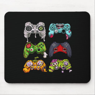 Skeleton Zombie Gaming Controllers Halloween Gamer Mouse Pad