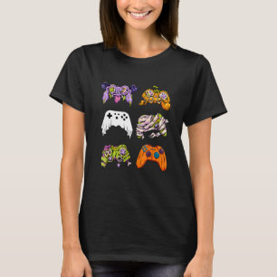 Skeleton Zombie Gaming Controllers Mummy Halloween T-Shirt