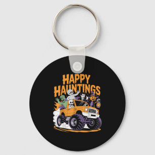 Skeleton Zombie Vampire Monster Truck Halloween Te Keychain