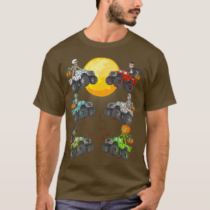 Skeleton Zombie Vampire Riding Monster Truck Hallo T-Shirt