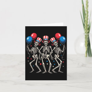 Skeletons 4th Of July Funny Independence Day Card
