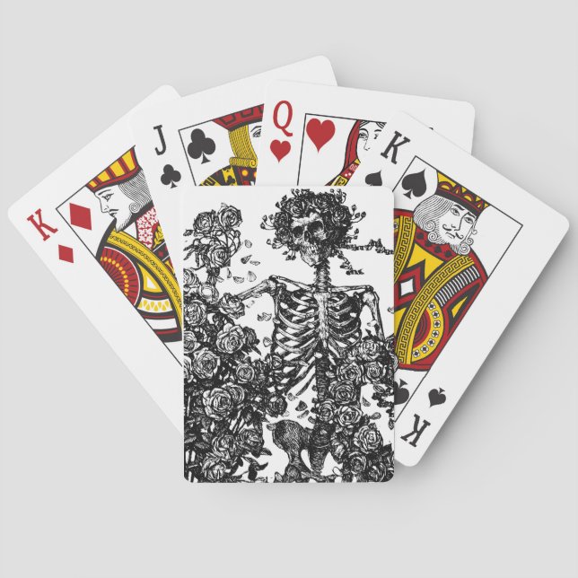 Skeletons and Roses Playing Cards (Back)