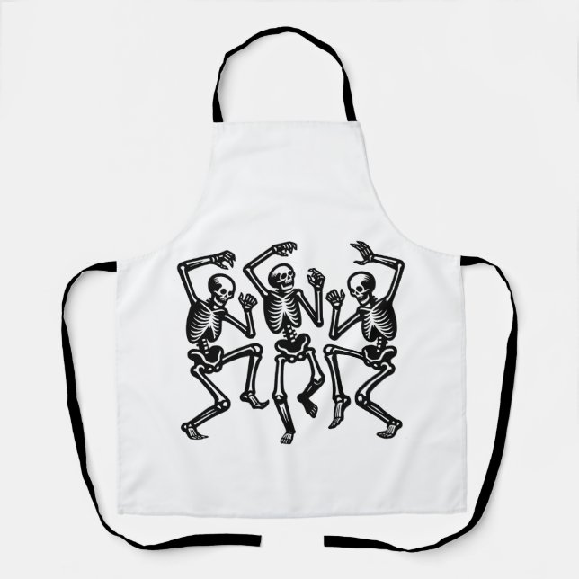 Skeletons are Dancing and Feeling Good Vibe Apron (Front)