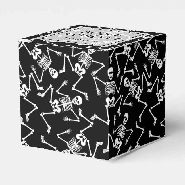 Skeletons BONE APPÉTIT Black Favor Box (Front Side)