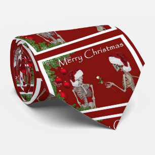 Skeletons Celebrate Christmas Holiday Neck Tie