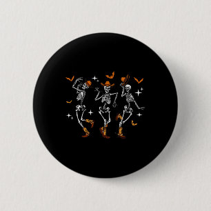 Skeletons Dance Cowboy Western Halloween Costume M 2 Inch Round Button