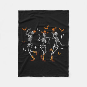Skeletons Dance Cowboy Western Halloween Costume M Fleece Blanket