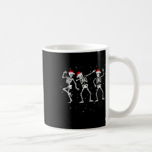 Skeletons Dancing With Santa Hats Funny Christmas Coffee Mug