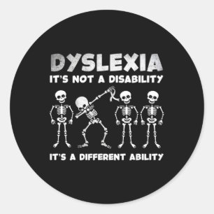 Skeletons Dyslexia Awareness Halloween Costume Classic Round Sticker
