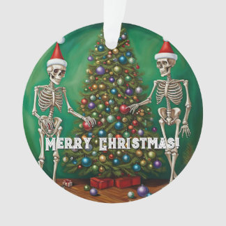 Skeletons et ornements colorés Noël