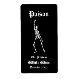 Skeletons glamour Étiquette de vin de poison