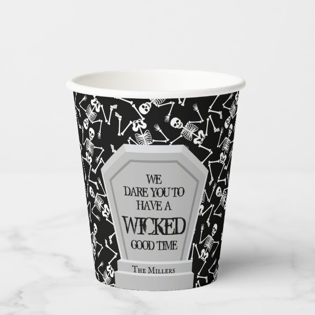 Skeletons Halloween Paper Cups (Front)