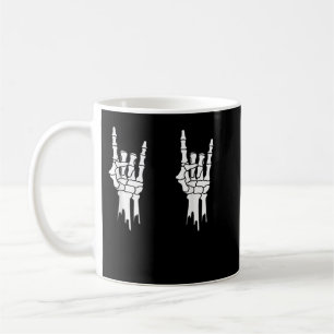 Skeleton's Hand Holds Pastel Polka Dot Egg Happy E Coffee Mug