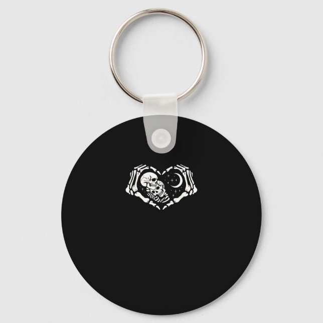 Skeletons Heart  Hands Keychain (Front)