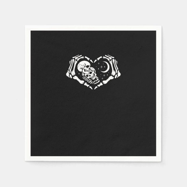 Skeletons Heart  Hands Napkin (Front)