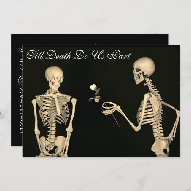 Skeletons in Love Wedding Invitation (Front/Back)