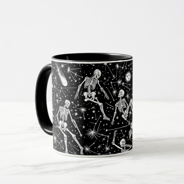 Skeletons in space background  mug (Front Left)