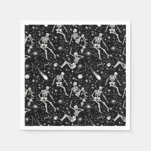 Skeletons in space background napkin