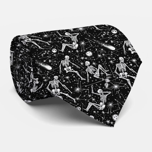 Skeletons in space background  tie (Rolled)