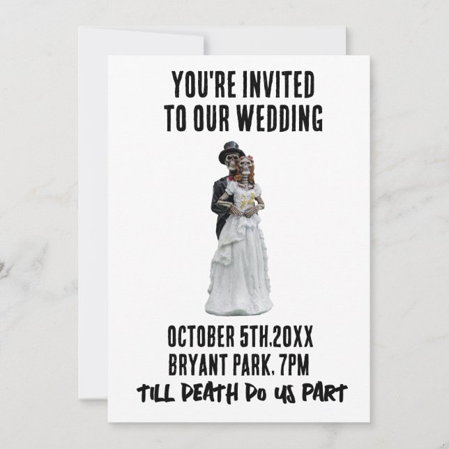 SKELETONS MARIAGES GOTHIQUES INVITATIONS PERSONNAL (Devant)