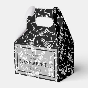 Skeletons on Black Halloween Favor Box