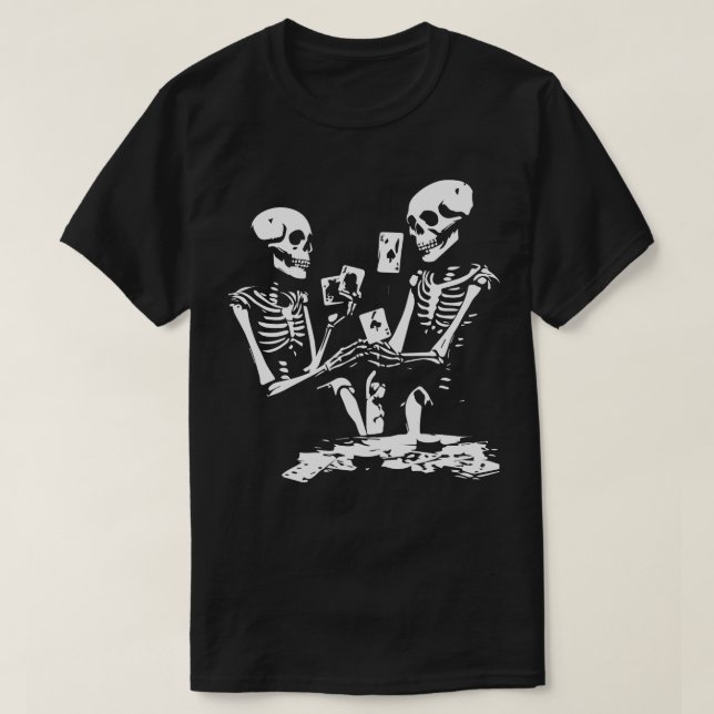 skeletons playing cards T-Shirt (Design Front)