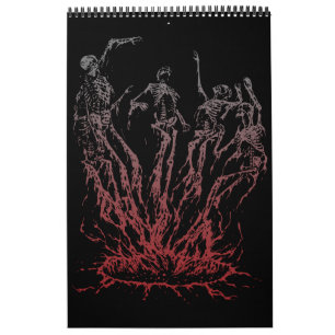 Skeletons Rising from Flames Calendar