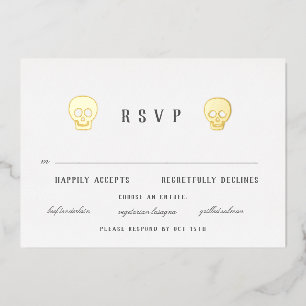 Skeletons romantiques Foil Invitation