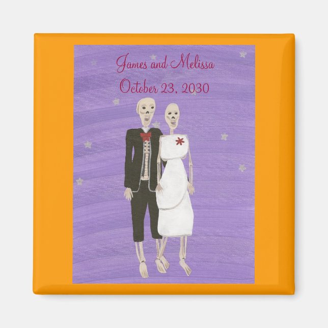 Skeletons Save the date Wedding Magnets (Front)