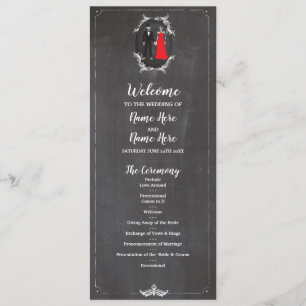 Skeletons Skull Wedding Program Halloween Chalk