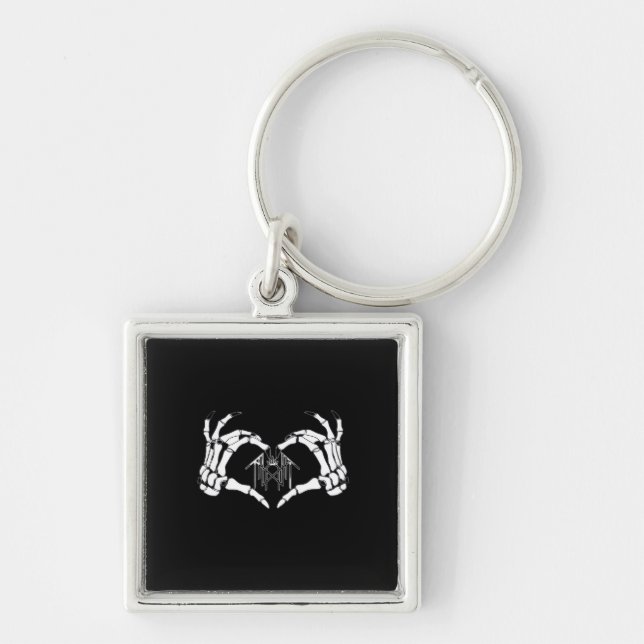 Skeletons Token Heart Hands  Keychain (Front)