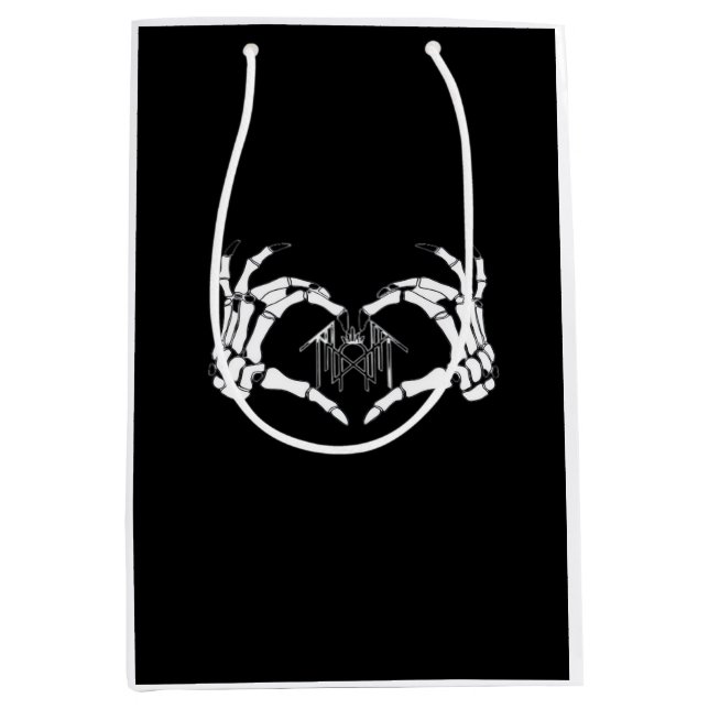 Skeletons Token Heart Hands  Medium Gift Bag (Front)