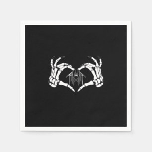 Skeletons Token Heart Hands Napkin