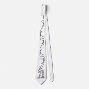 Skeletons (White Backgound) - Men's Halloween Tie