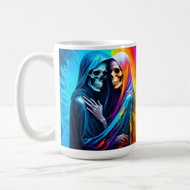 Skeletons Wrapped in a Rainbow Coffee Mug (Left)