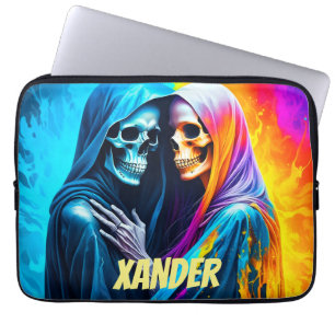 Skeletons Wrapped in a Rainbow Personalized Laptop Sleeve