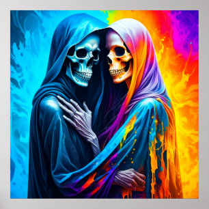 Skeletons Wrapped in a Rainbow   Poster