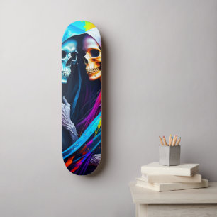 Skeletons Wrapped in a Rainbow  Skateboard