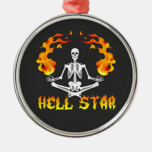Skeletons Yoga Become Hell Star Metal Ornament