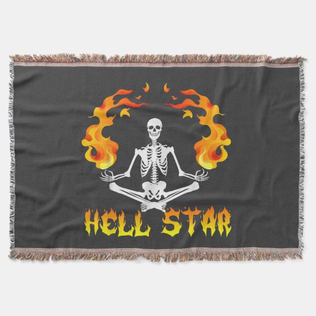 Skeletons Yoga Become Hell Star  Throw Blanket (Front)