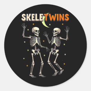 Skeletwins Spirit Week Twins Day Dancing Skeletons Classic Round Sticker
