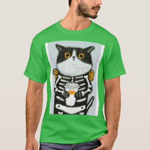 Skellie Coffee Cat T-Shirt